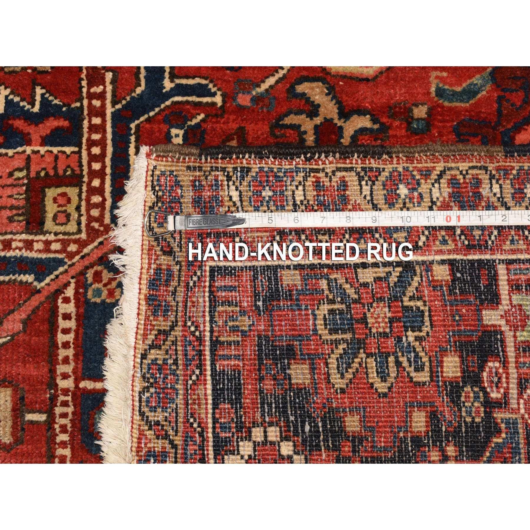 Brick Red Antique Persian Heriz, XL, Good Condition, Hand Knotted Pure Wool Rug For Sale 4