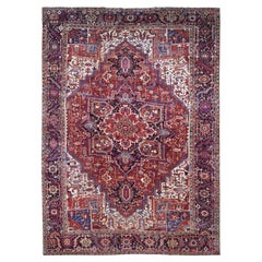 Antiker persischer Heriz in Ziegelrot, XL, guter Zustand, handgeknüpfter Teppich aus reiner Wolle