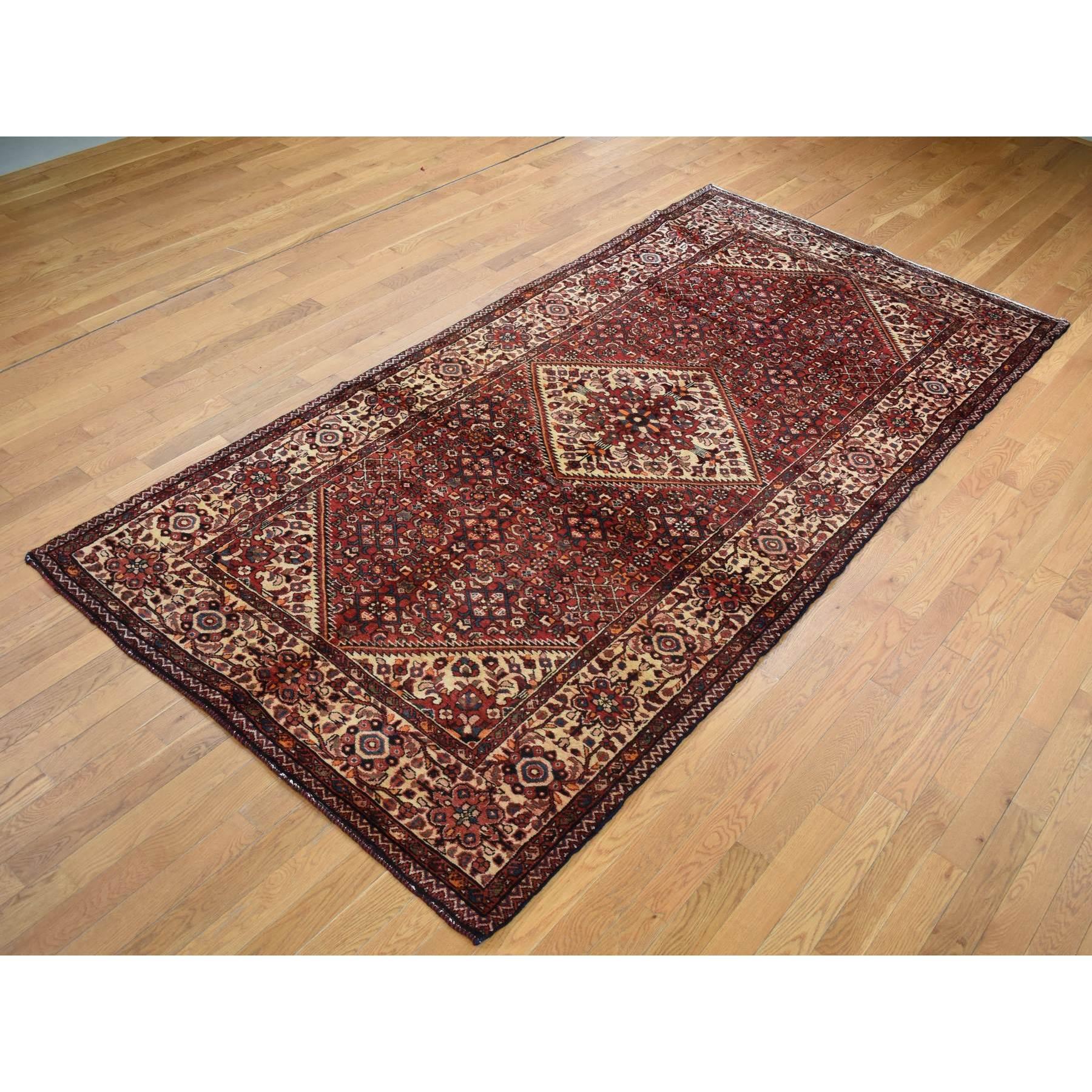 Hand-Knotted Brick Red New Persian Bakhtiari Pure Wool Hand Knotted Gallery Size Runner Rug For Sale