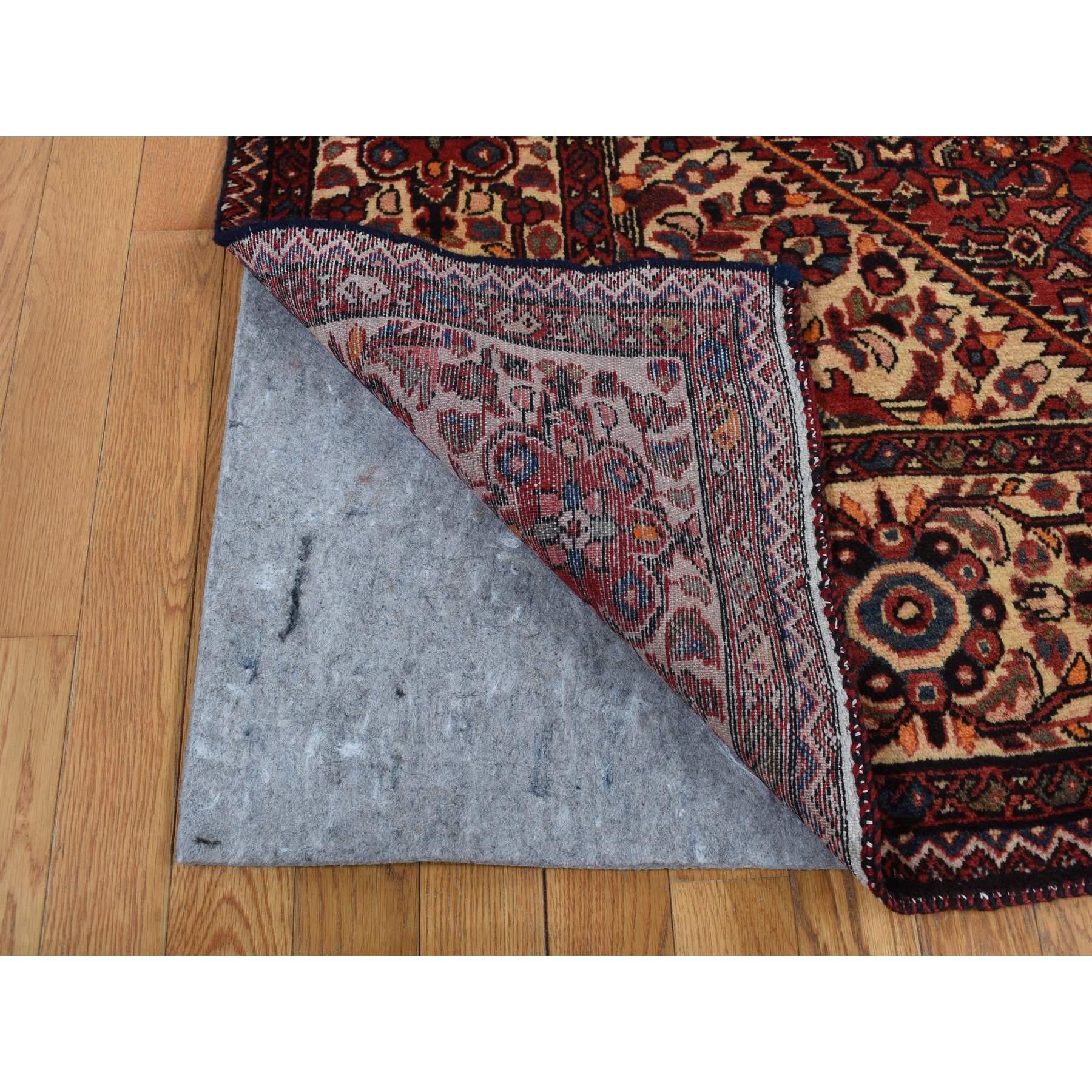 Brick Red New Persian Bakhtiari Pure Wool Hand Knotted Gallery Size Runner Rug In Good Condition For Sale In Carlstadt, NJ