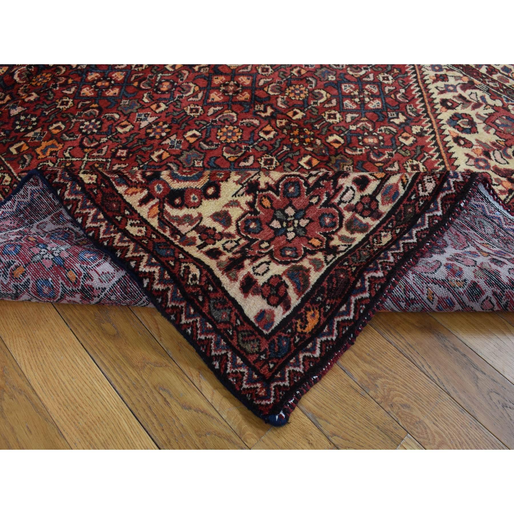 Mid-20th Century Brick Red New Persian Bakhtiari Pure Wool Hand Knotted Gallery Size Runner Rug For Sale