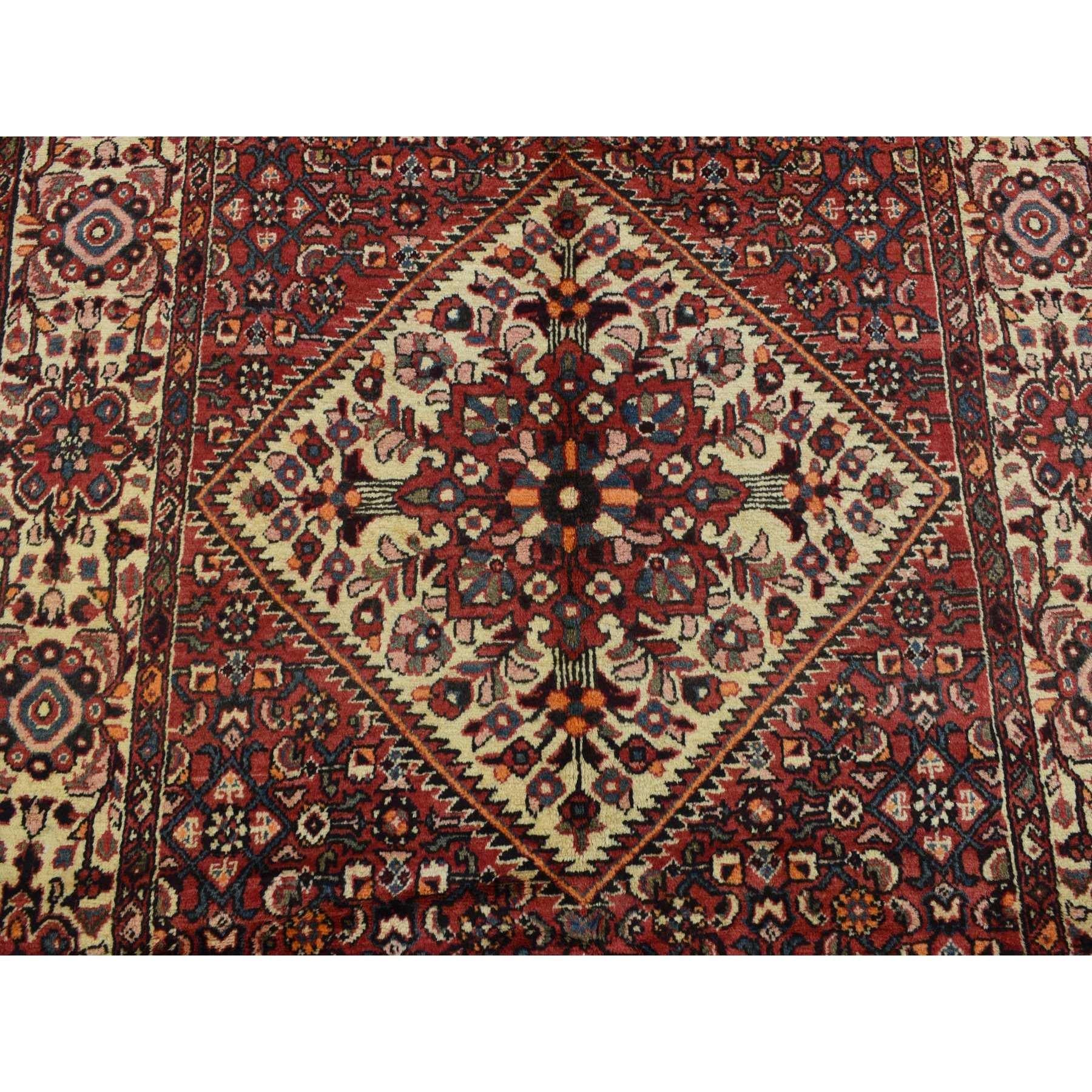 Brick Red New Persian Bakhtiari Pure Wool Hand Knotted Gallery Size Runner Rug For Sale 3