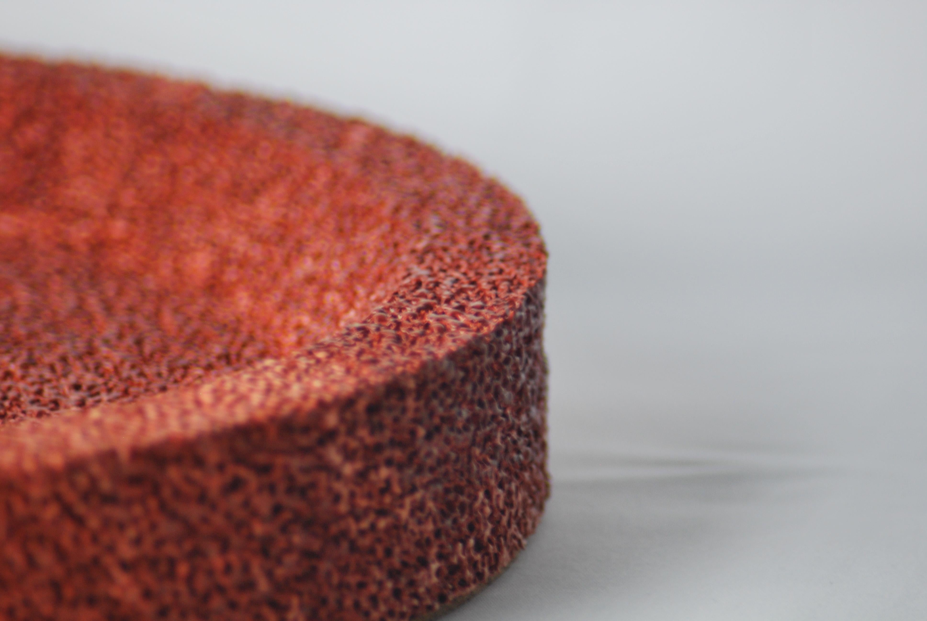 Brick Red Porous Ceramic Centrepiece Bowl For Sale 4