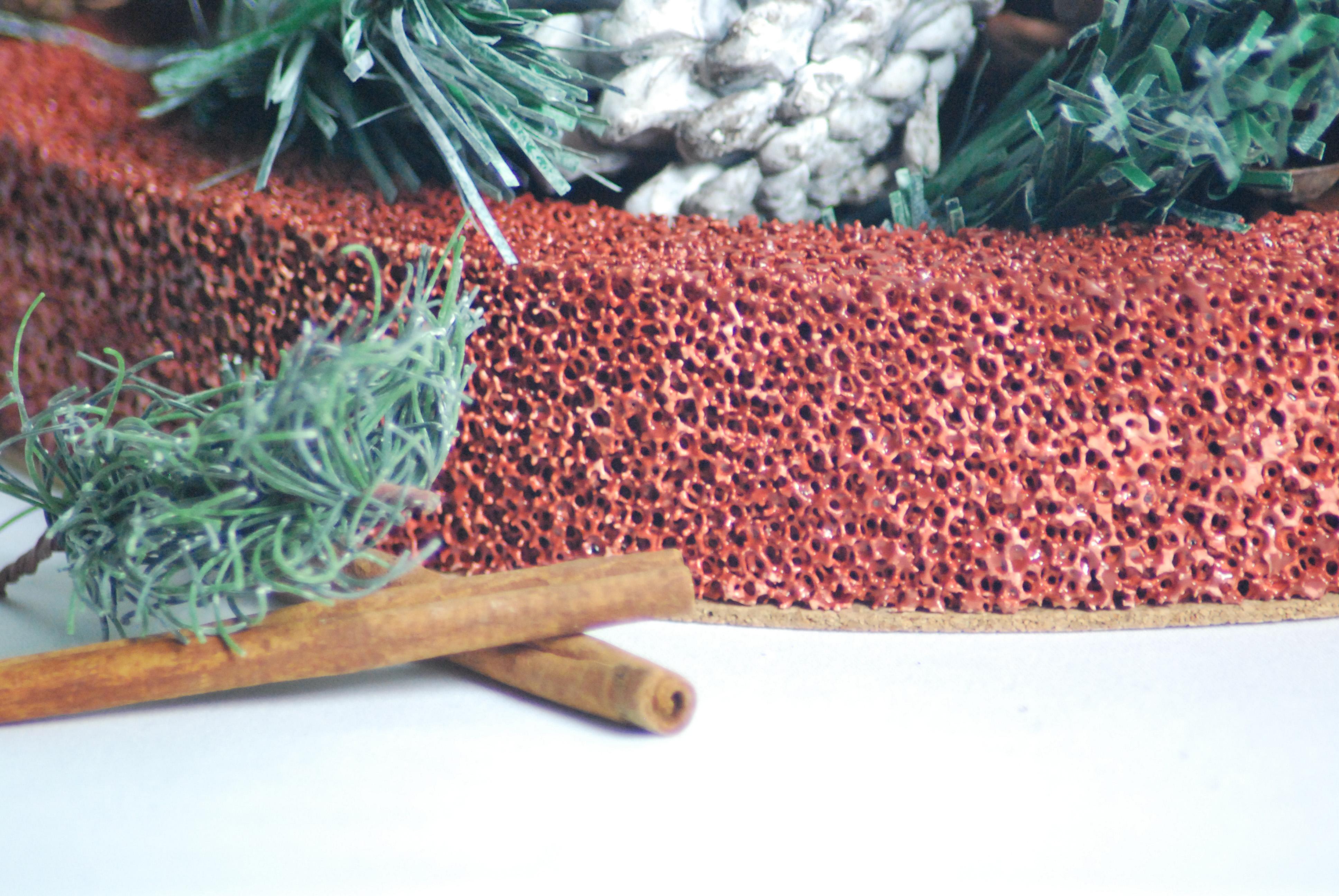 Céramique Bol de centre de table en céramique poreuse rouge brique en vente