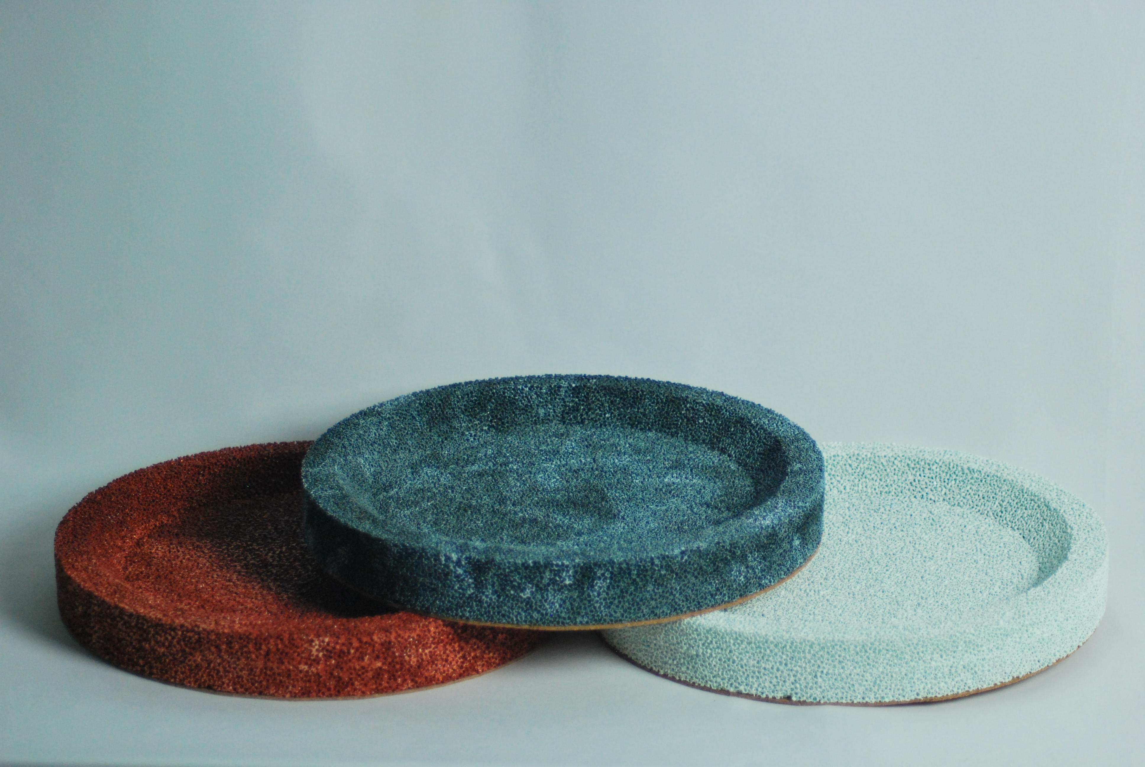 Brick Red Porous Ceramic Centrepiece Bowl For Sale 3