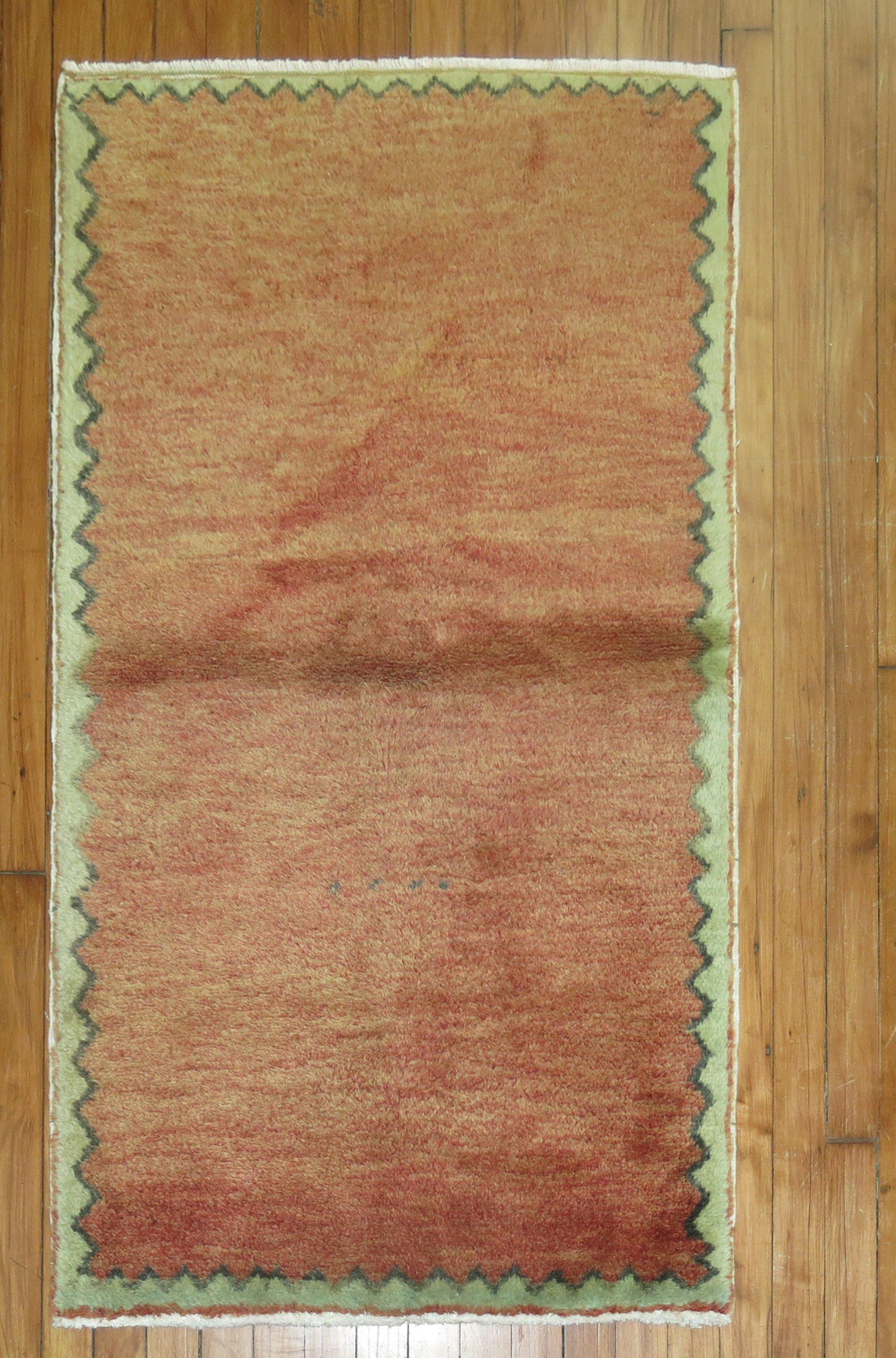 Minimalist Brick Red Turkish Modernist Carpet For Sale