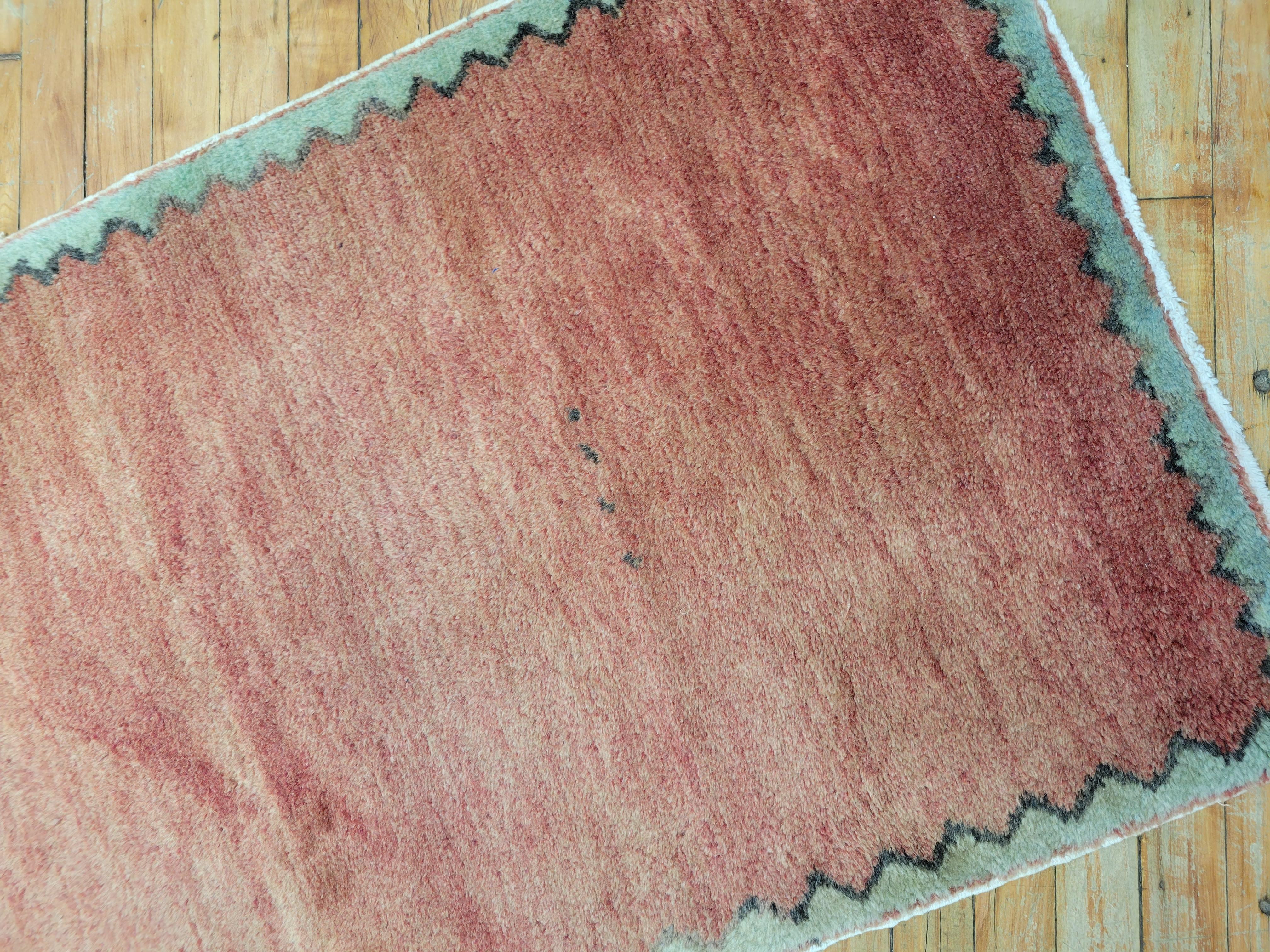 Brick Red Turkish Modernist Carpet For Sale 1
