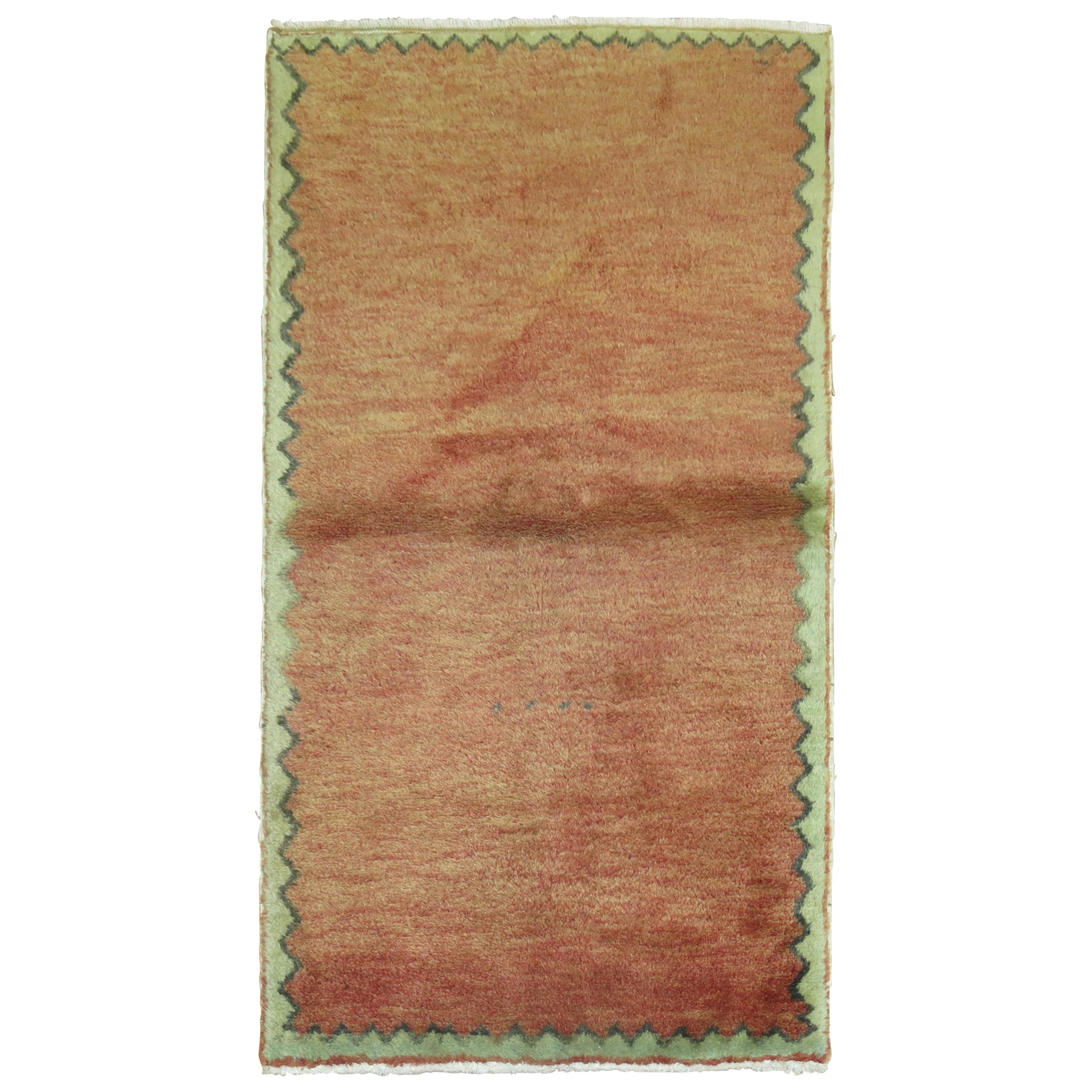Brick Red Turkish Modernist Carpet For Sale