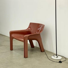 Brick Red “Vicario” Lounge Chair Vico Magistretti  for Artemide, 1972