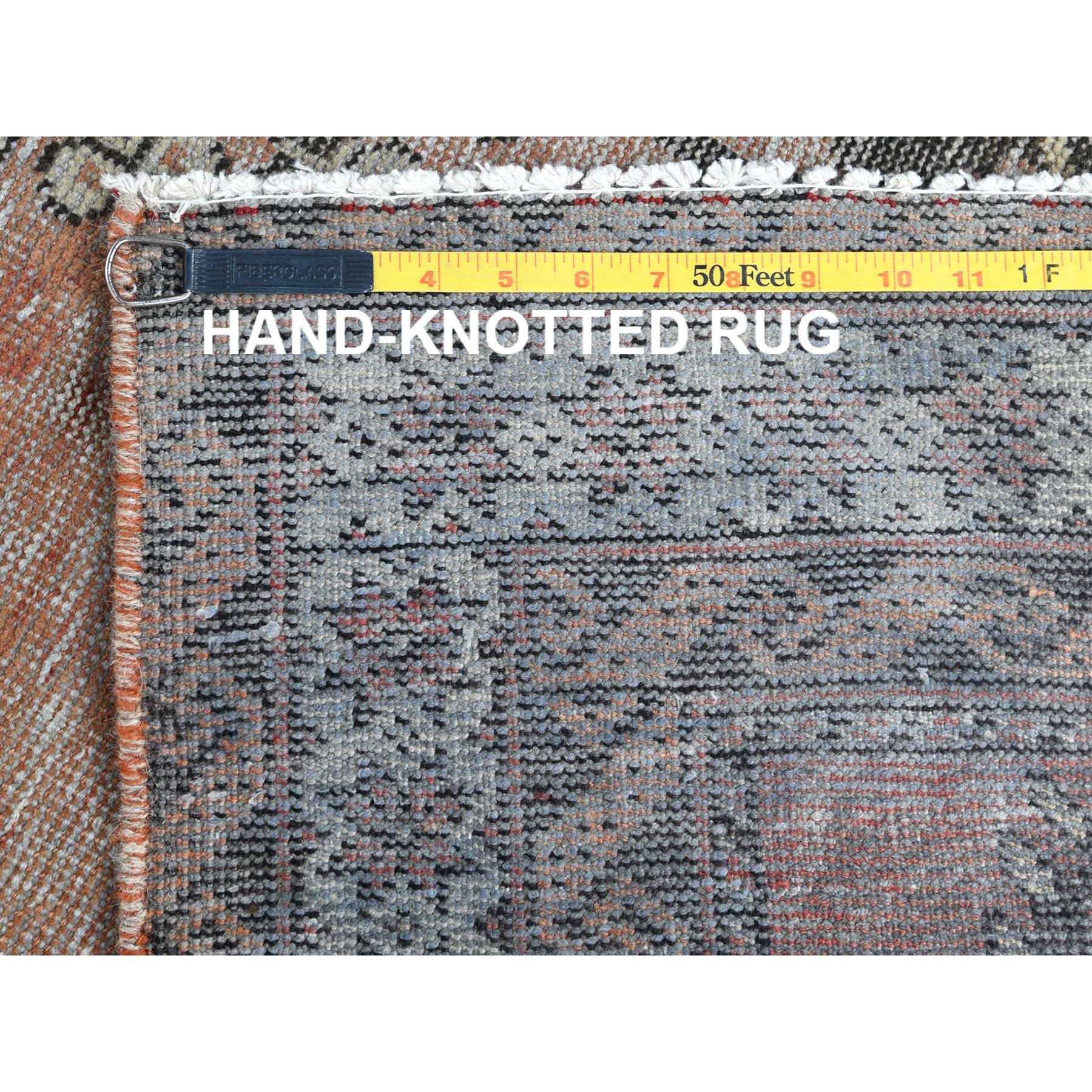 Brick Red, Worn Wool Hand Knotted, Vintage Persian Baluch Distressed Look Rug For Sale 1