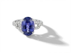 Anillo Bricks Joaillerie Zafiro y Diamante en Oro Blanco de 18 quilates, 5,92 quilates