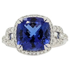 Bricks Joaillerie Tanzanite and Diamond Solitaire Ring in 18K White Gold