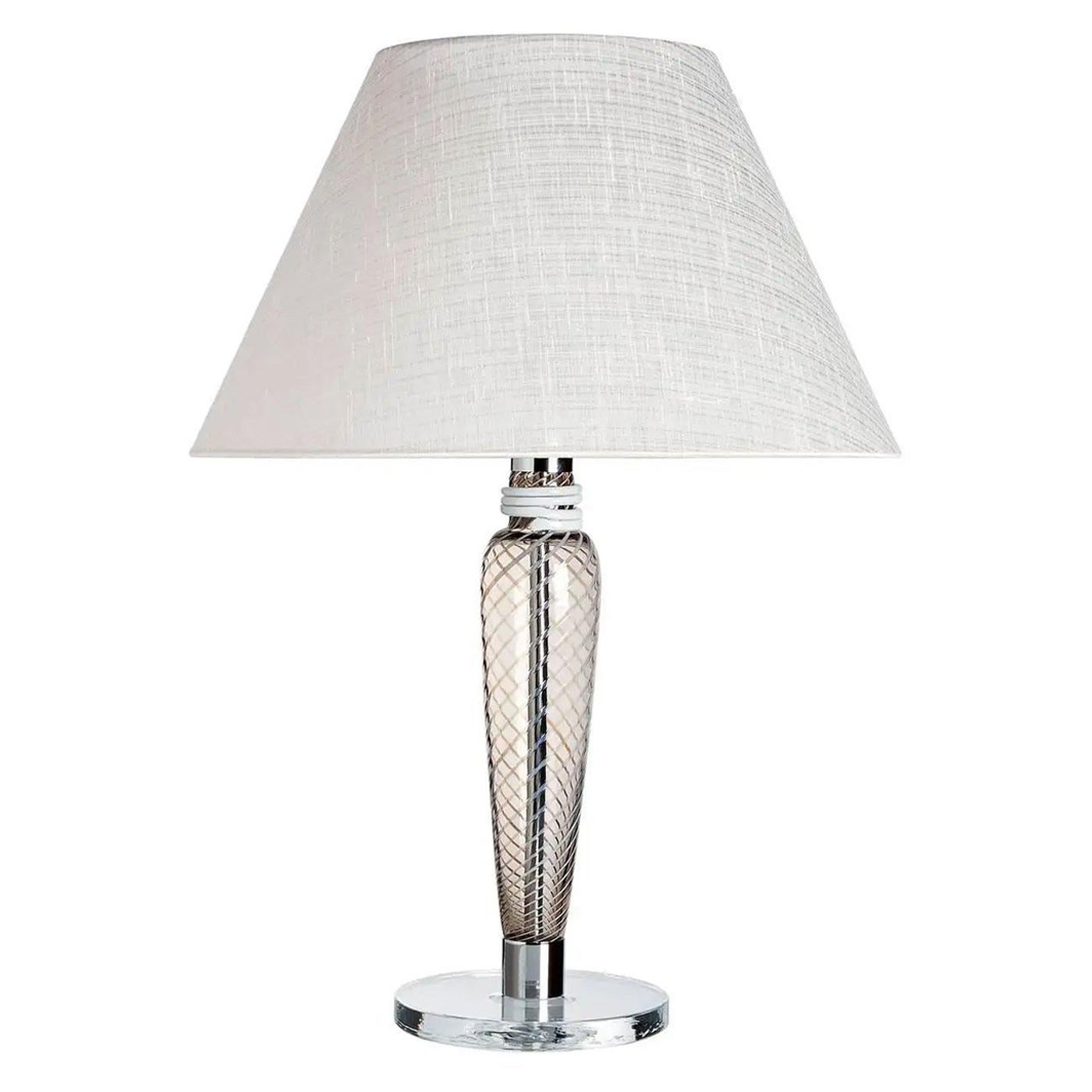Bricola Carlo Moretti Lámpara de Sobremesa Contemporánea de Cristal de Murano Soplado a Boca Gris