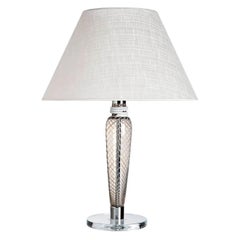 Bricola Carlo Moretti Contemporary Mouth Blown Murano Grey Glass Table Lamp