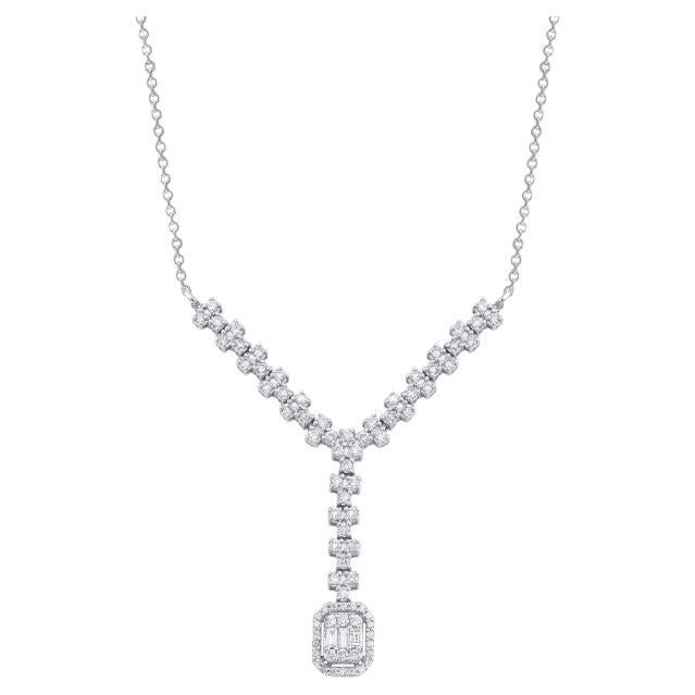 0.55ct Baguette Diamond Wedding Necklace For Sale
