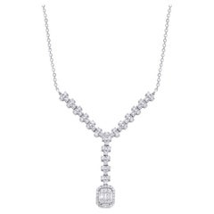 0,55 Karat Baguette-Diamant-Hochzeits-Halskette