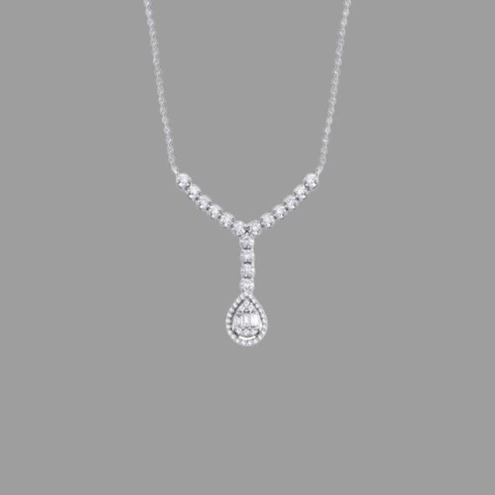 Modern 0.67ct Baguette Diamond Wedding Necklace For Sale