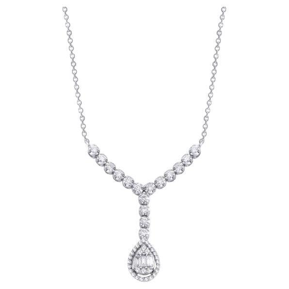 0.67ct Baguette Diamond Wedding Necklace For Sale