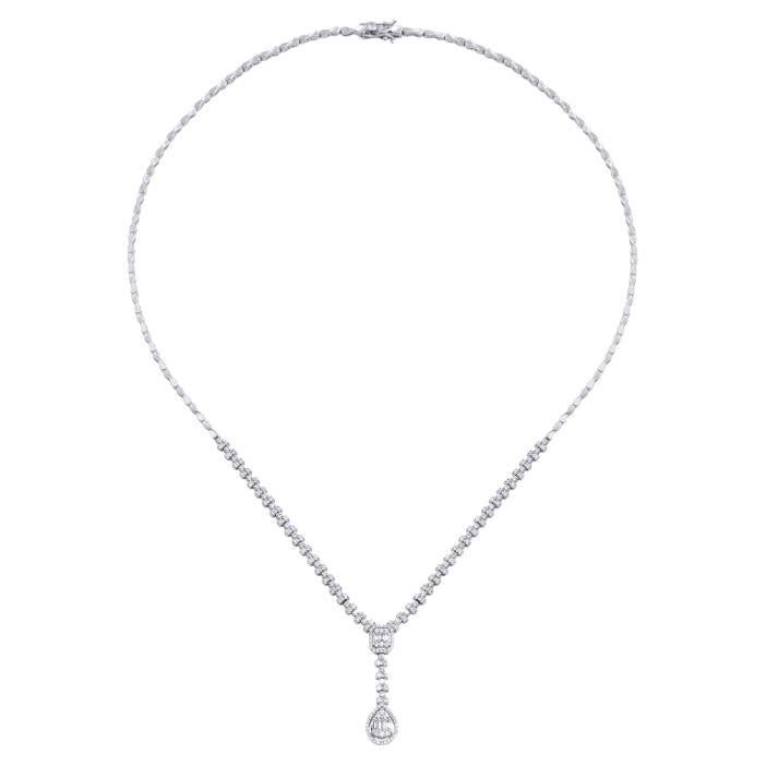 1.55ct Baguette Diamond Pear Shape Wedding Necklace