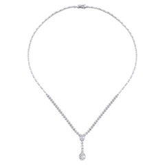 1,55 Karat Baguette-Diamant-Hochzeits-Halskette in Birnenform