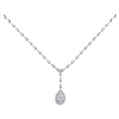 1.80ct Diamond Cluster Wedding Necklace