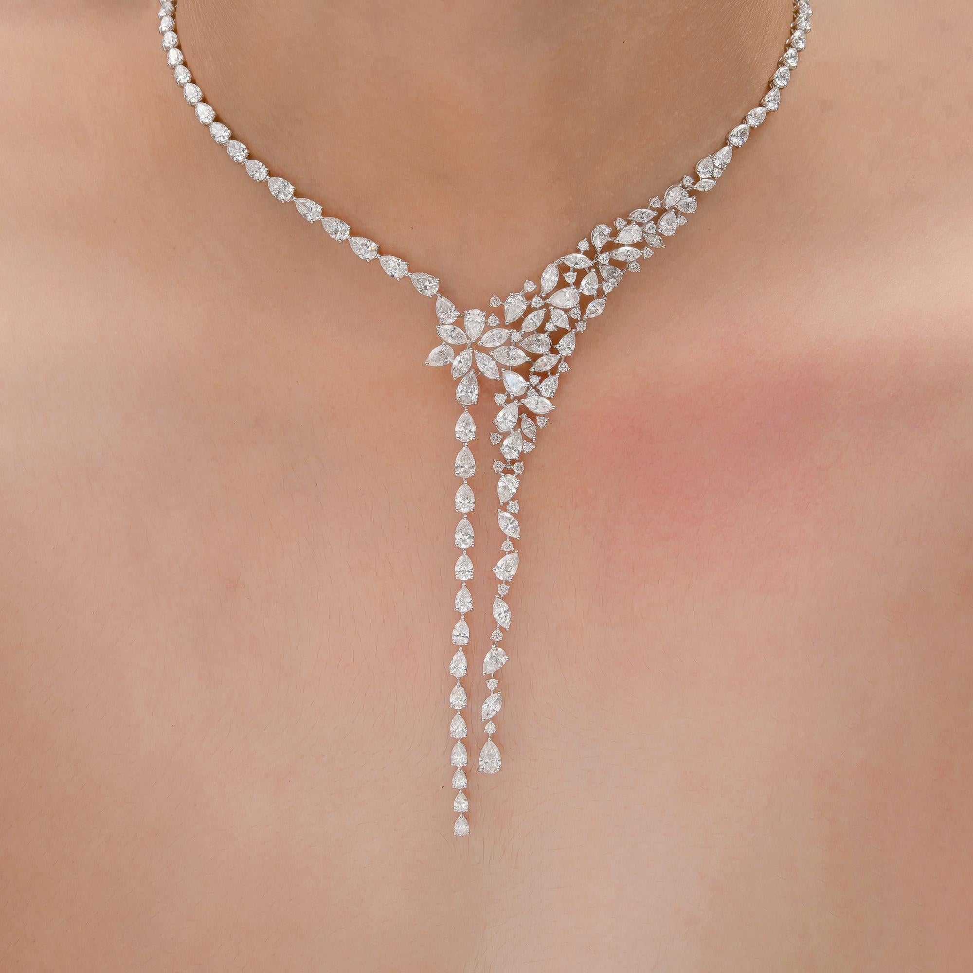 Presentamos el extraordinario Collar de Diamantes Certificado de 27.90 Quilates, una auténtica obra maestra de la alta joyería que encarna el lujo y el brillo. Meticulosamente elaborado con excepcional arte y atención al detalle, este collar
