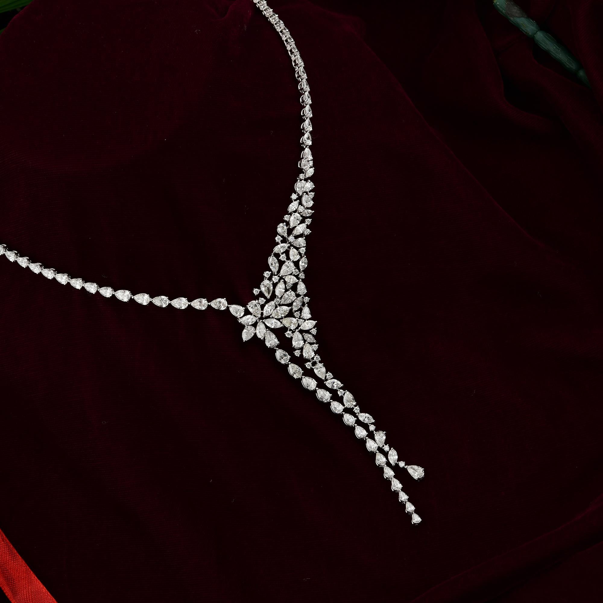 De las mujeres Collar de Boda de Oro Blanco de 18k con Gotas Largas de Diamante Natural de 27,90 qt en venta