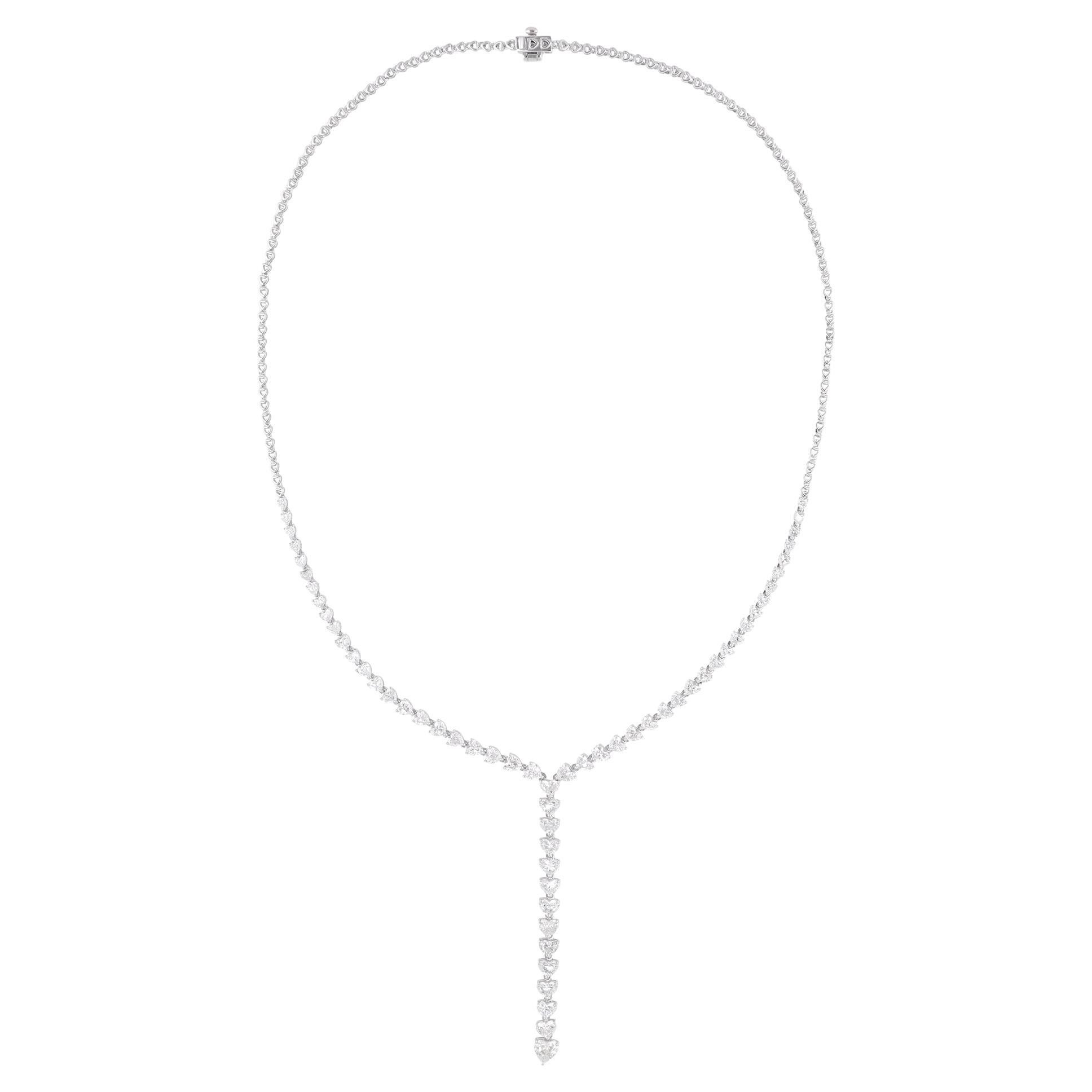 Collana a forma di Y con diamanti naturali 6,84 carati SI/H Bridal 14k White Gold
