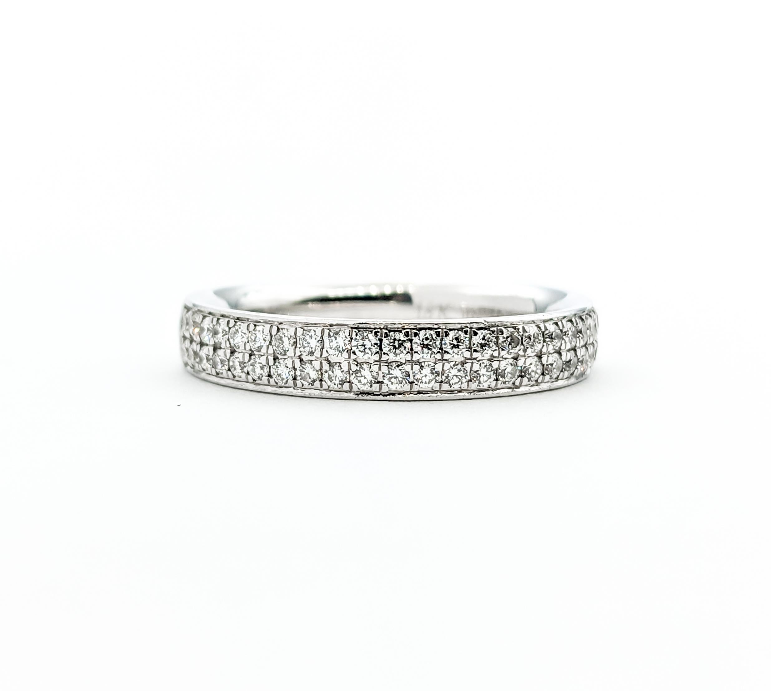 Simon G Bridal Fashion Double Row Diamond Ring In White Gold For Sale 5
