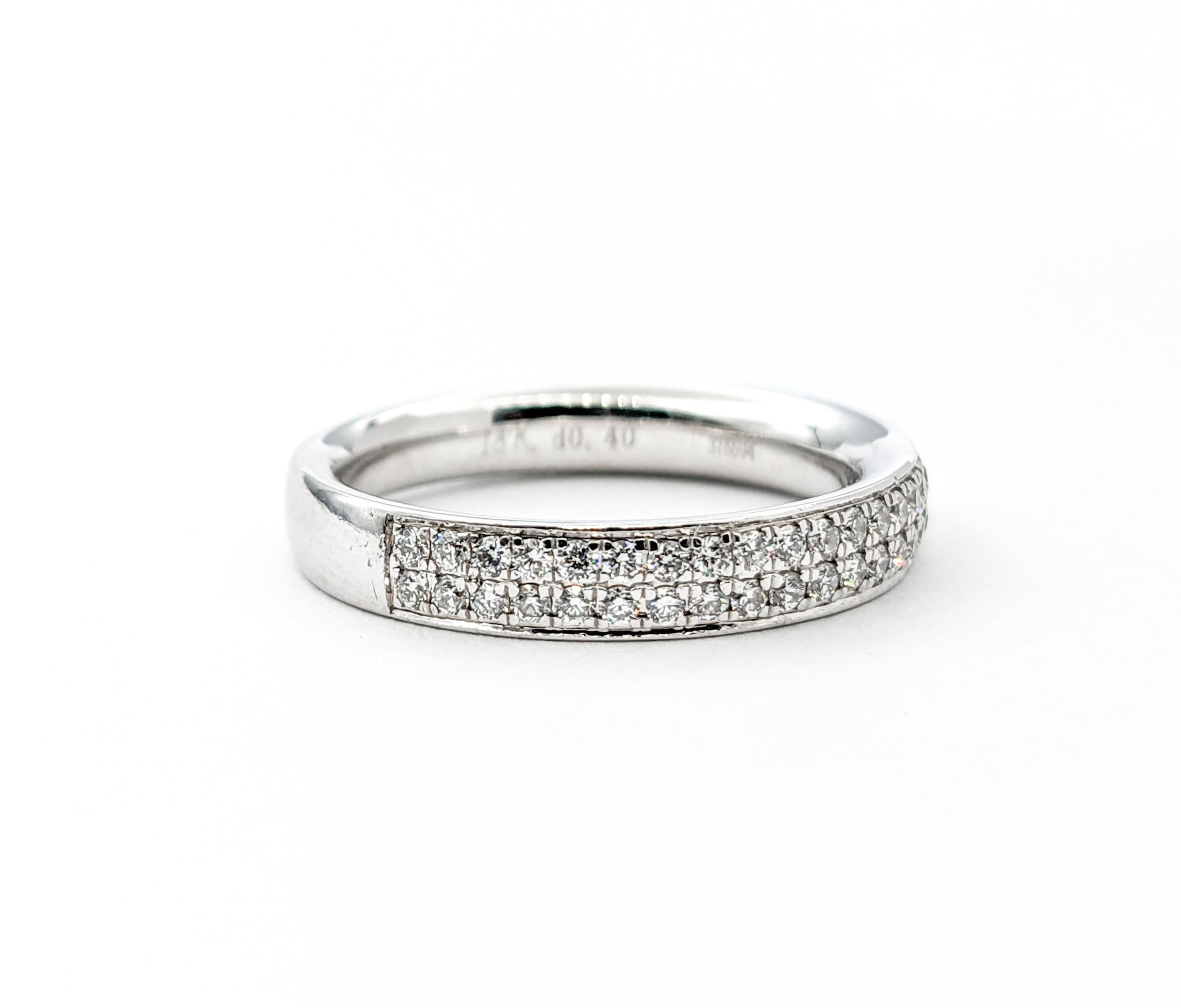 Contemporary Simon G Bridal Fashion Double Row Diamond Ring In White Gold For Sale