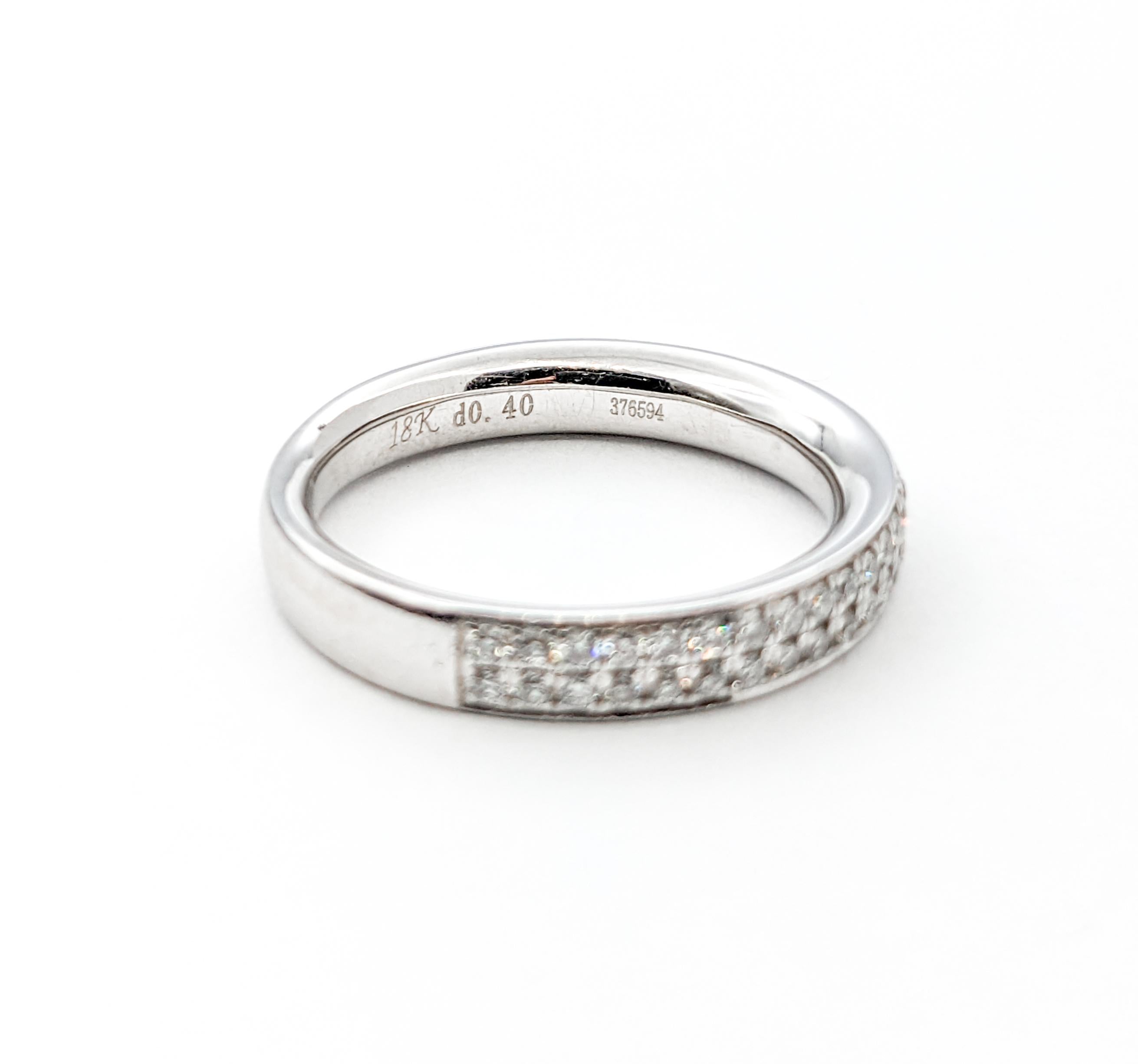 Simon G Bridal Fashion Double Row Diamond Ring In White Gold For Sale 3