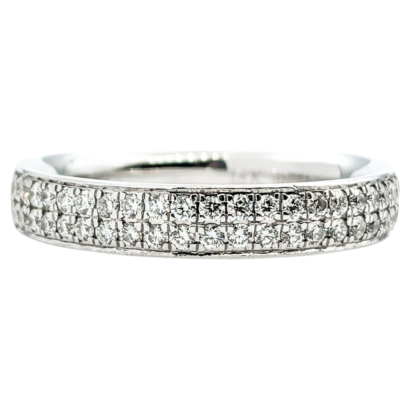 Simon G Bridal Fashion Double Row Diamond Ring In White Gold For Sale