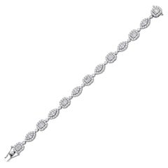  Bracelet tennis cocktail avec diamants taille mixte de 3,80 carats