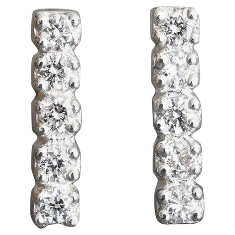 Bridal Moissanite Stud Earring 925 Sterling Silver Small Moissanite Bar Earrings