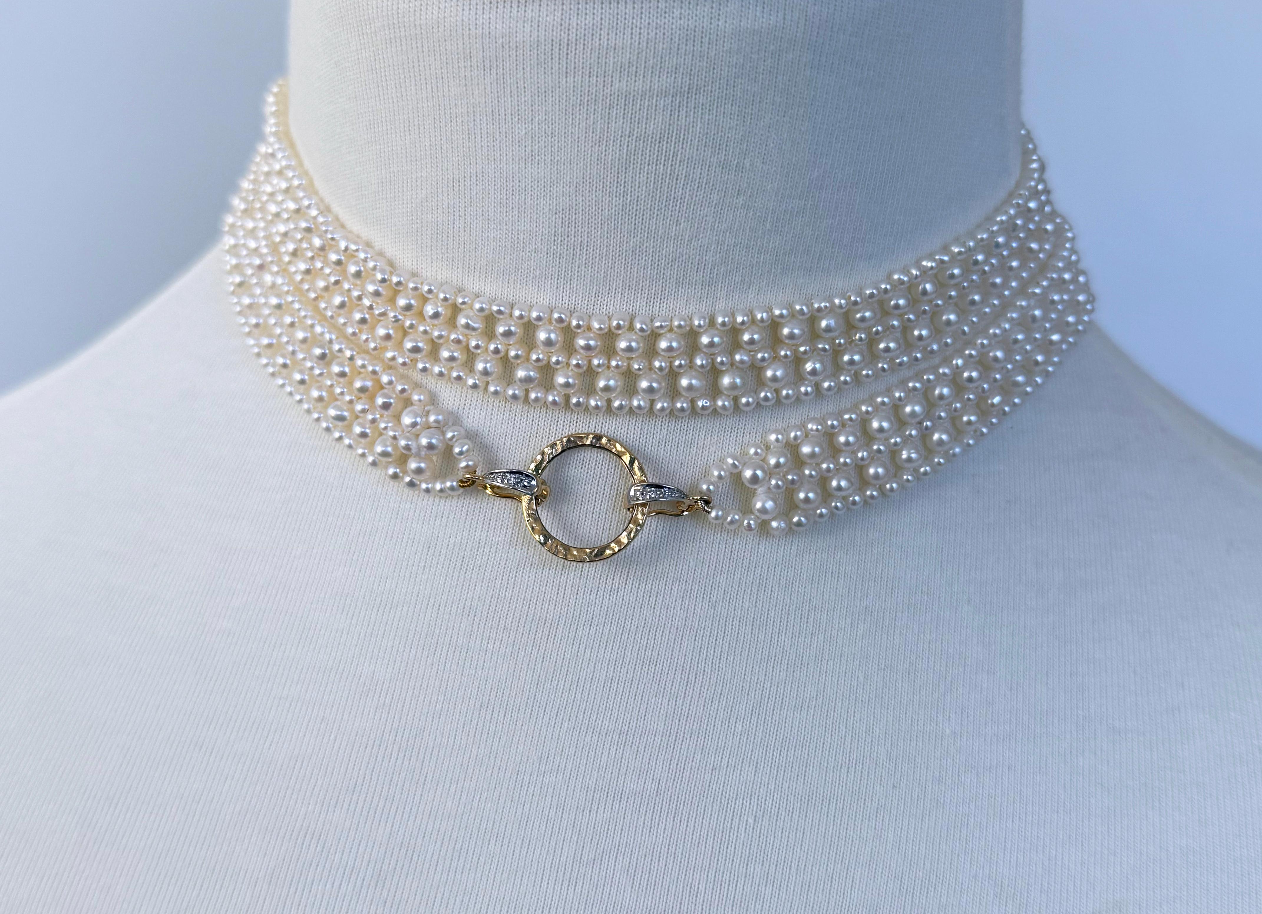 Artisan Sautoir de mariée en or jaune 14 carats massif avec diamants en vente