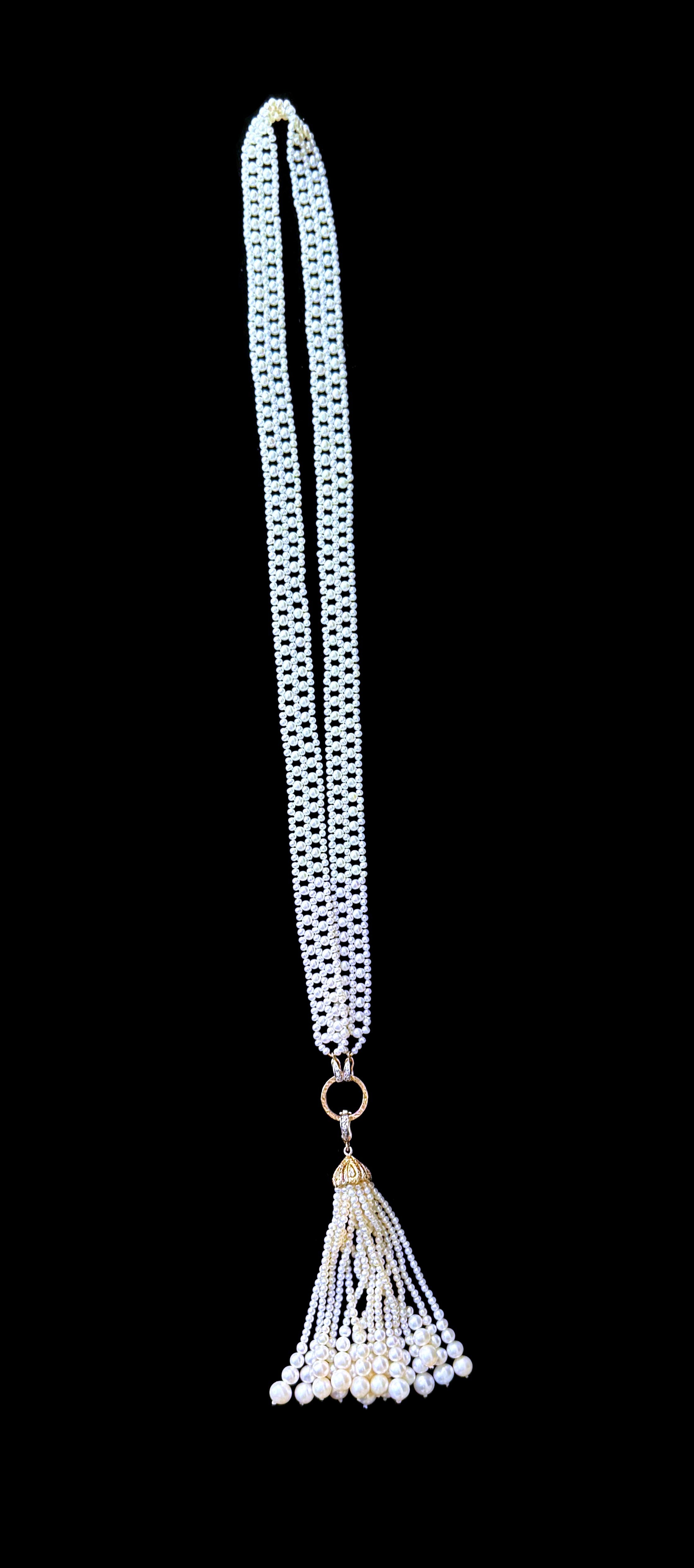 Sautoir de mariée en or jaune 14 carats massif avec diamants Neuf - En vente à Los Angeles, CA