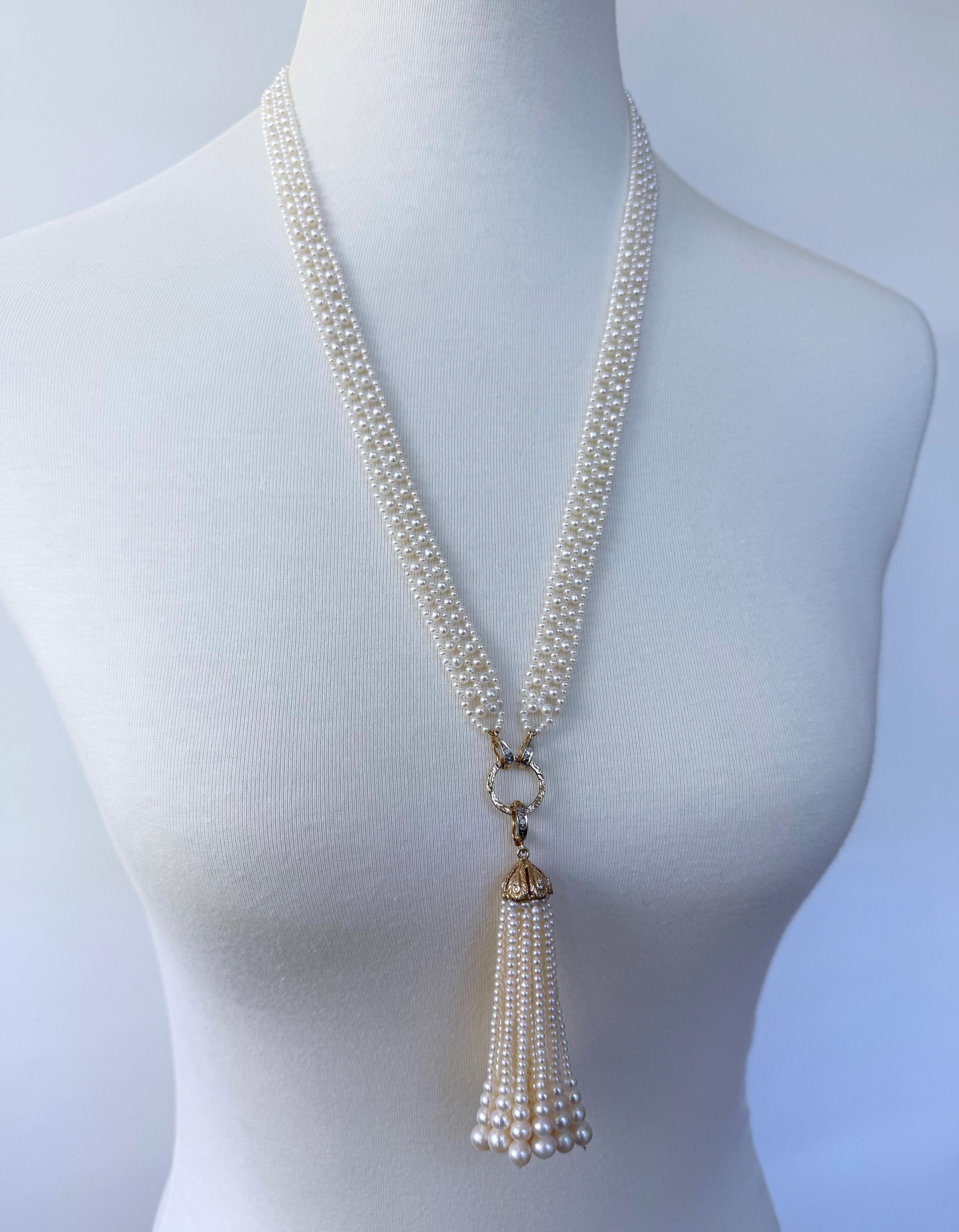 Sautoir de mariée en or jaune 14 carats massif avec diamants en vente 1
