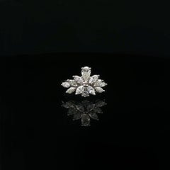 Bridal Ring – 18K White Gold with Solitaire Round, Pear, and Marquise Diamonds