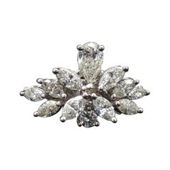 Bridal Ring – 18K White Gold with Solitaire Round, Pear, and Marquise Diamonds