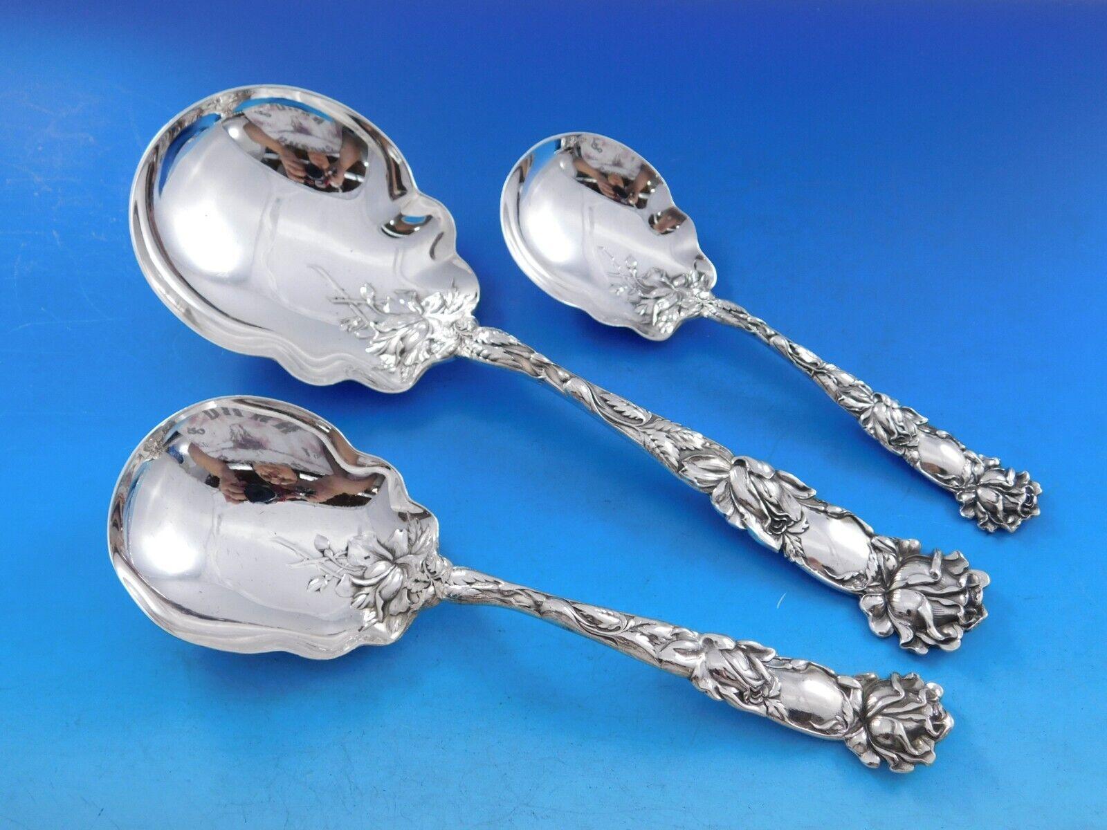 Bridal Rose by Alvin Sterling Silber Besteck Service für 12 Personen Set 122 Pieces (Sterlingsilber) im Angebot