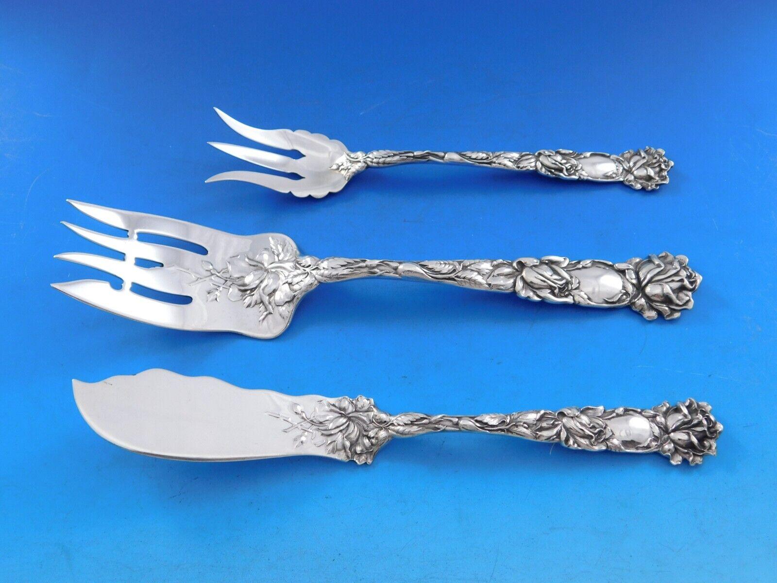 Bridal Rose by Alvin Sterling Silber Besteck Service für 12 Personen Set 122 Pieces im Angebot 2