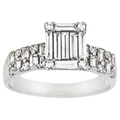 Bridal Set Engagement Ring 1ct + 0.55ct Wedding Ring in 18ct White Gold