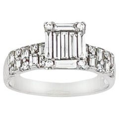 Bague de fiançailles 1ct + alliance 0.55ct en or blanc 18ct