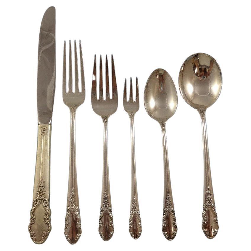 Juego de Cubiertos Velo de Novia de International Sterling Silver 12 Servicios 79 Piezas