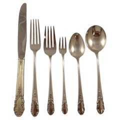 Used Bridal Veil by International Sterling Silver Flatware Set 12 Service 79 Pcs