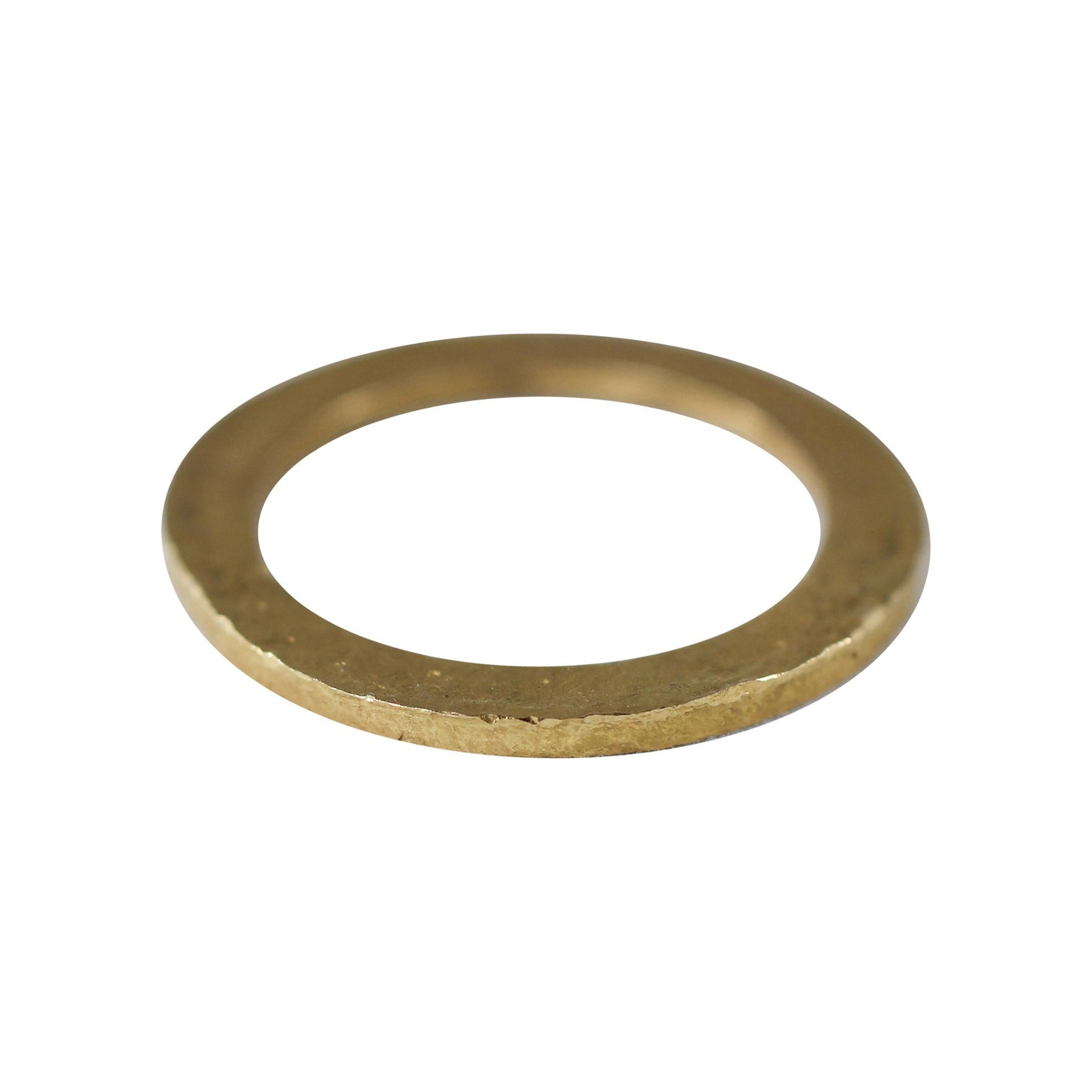 Bridal Wedding Band Ring 18K Gold Modern for Man or Woman Stacking Design For Sale