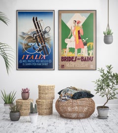 Affiche publicitaire de voyage en chemin de fer français Brides les Bains 1929, Leon Benigni