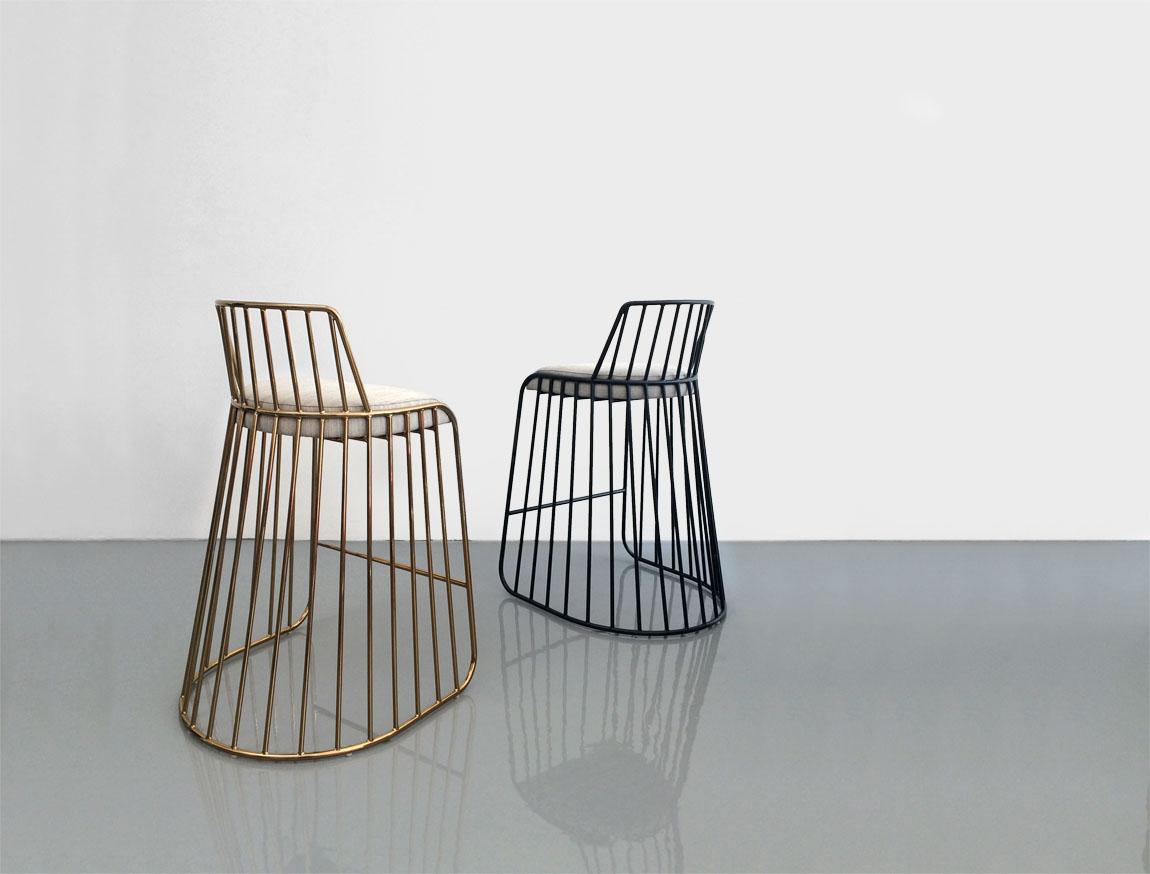 Tabouret de bar en voile pour mariée avec dossier par Phase Design, chrome poli en vente 1