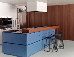 Bride's Veil Bar Stool with Back by Phase Design, Powder Coat 'Black or White'