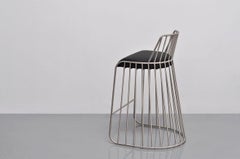 Tabouret de bar pour mariée avec dossier par Phase Design, laiton fumé